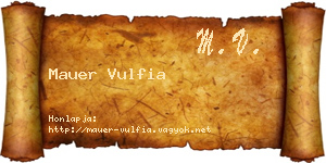 Mauer Vulfia névjegykártya